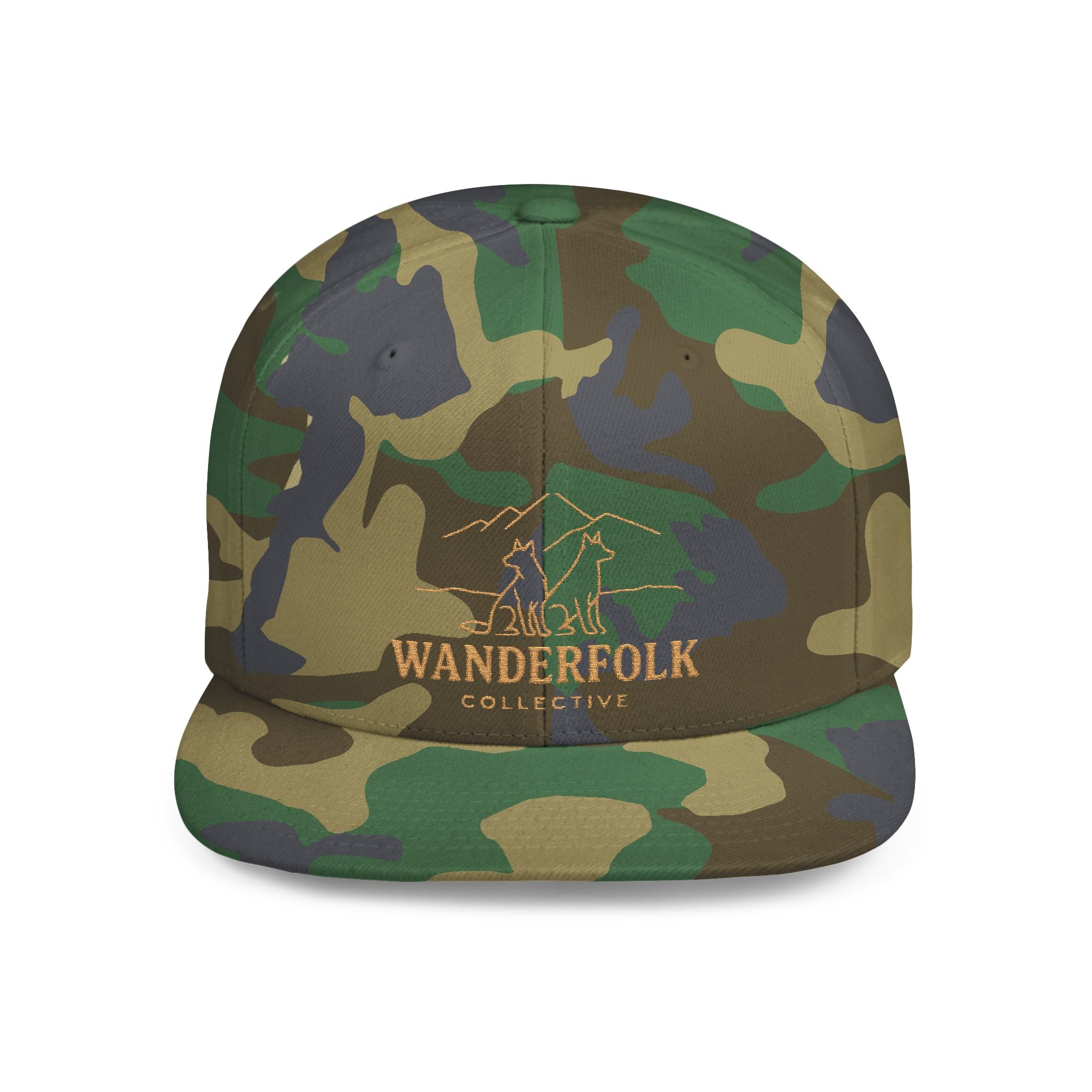 Wanderfolk Logo Flat Bill Snapback | Trendy Snapback Cap