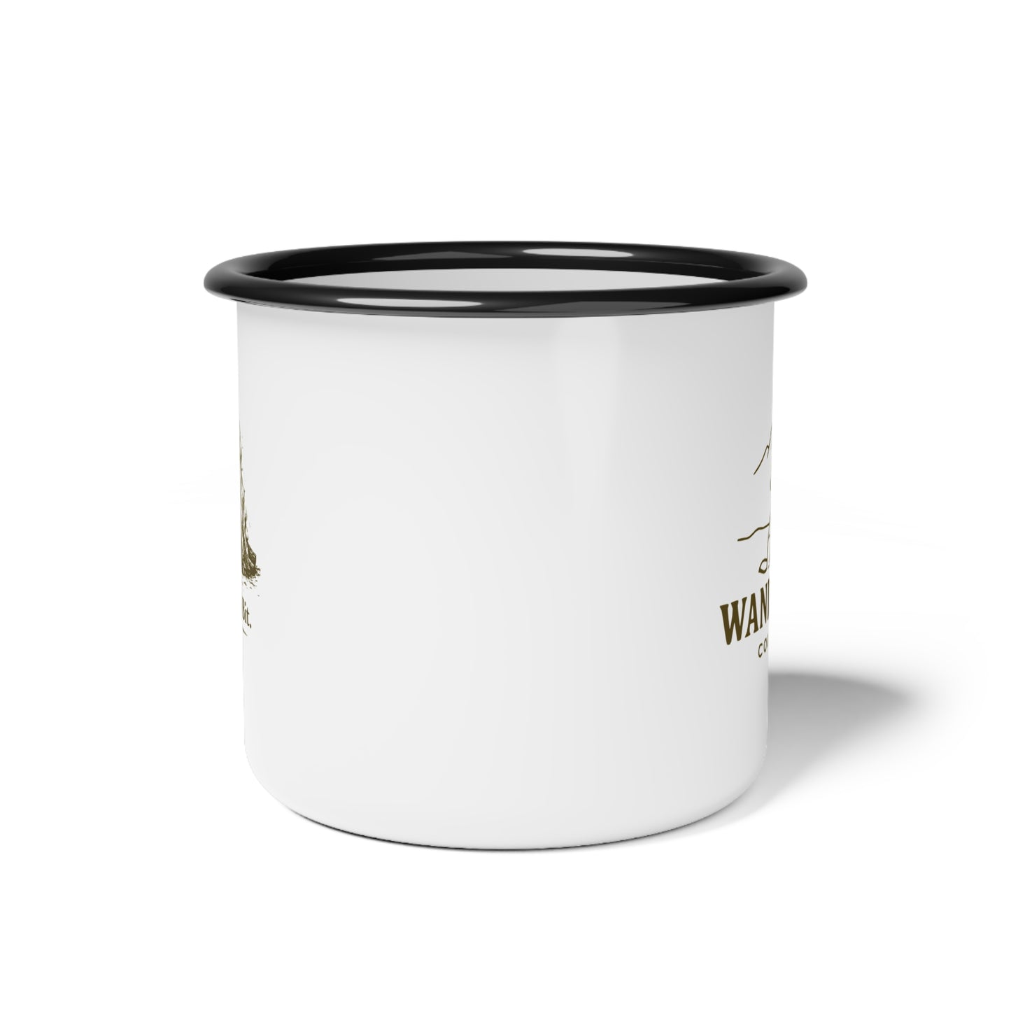 Gone for a Bit campfire boots Enamel Camp Cup | rustic camping mug
