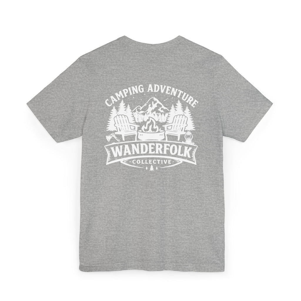Wanderfolk Camping Adventure T-Shirt | Outdoor Mountain Campfire Design