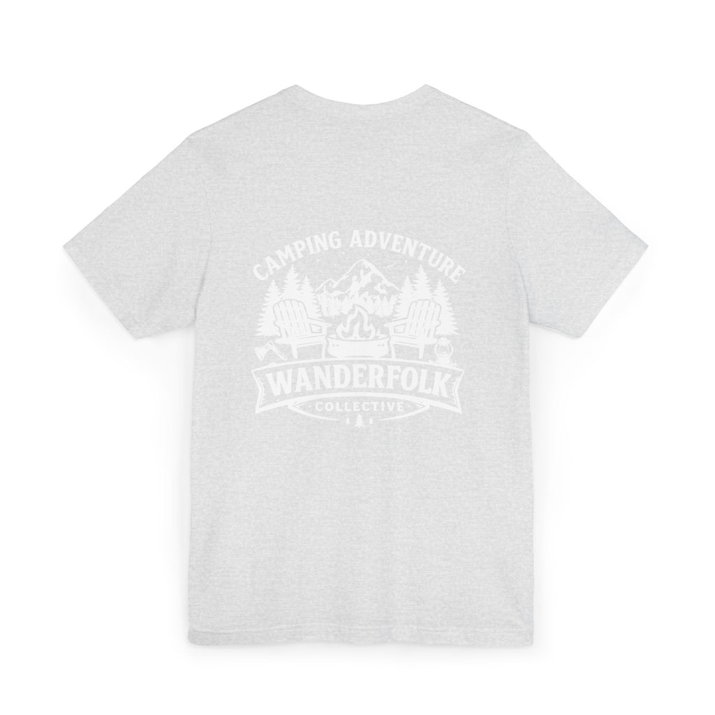 Wanderfolk Camping Adventure T-Shirt | Outdoor Mountain Campfire Design