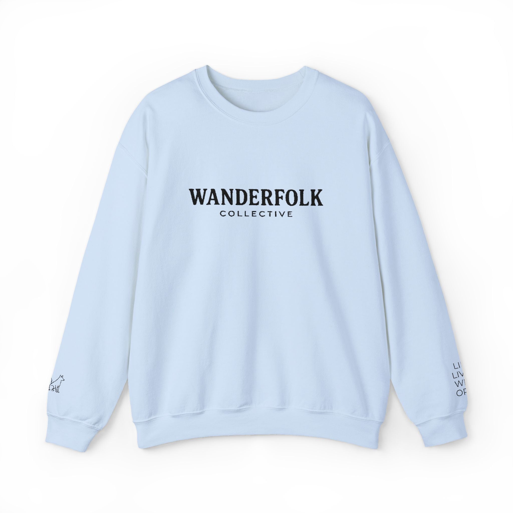 Wanderfolk Collective Embroidered Sweatshirt | German Shepherd Icons, Life Lived Wide Open