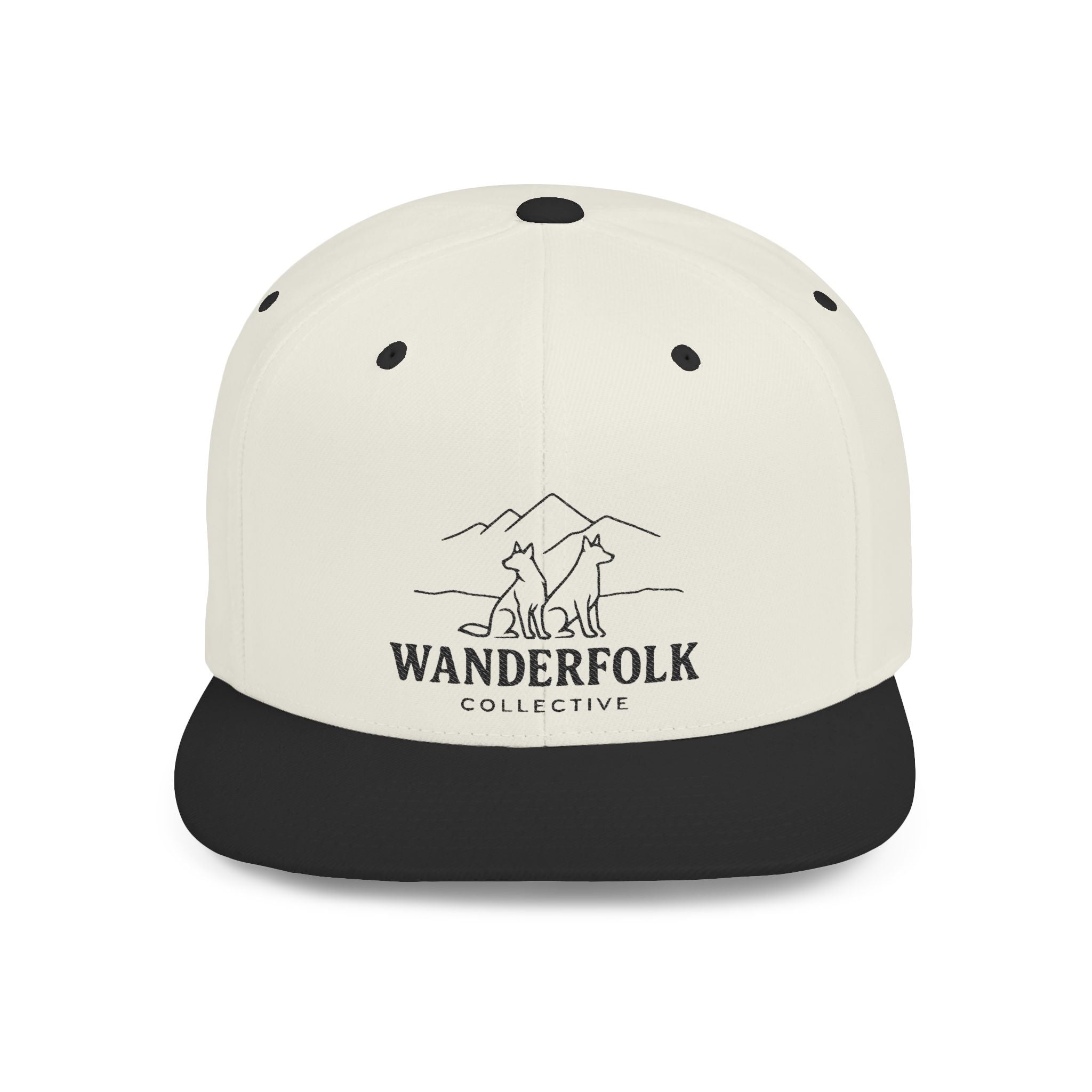 Wanderfolk Collective Flat Bill Snapback Hat — Embroidered