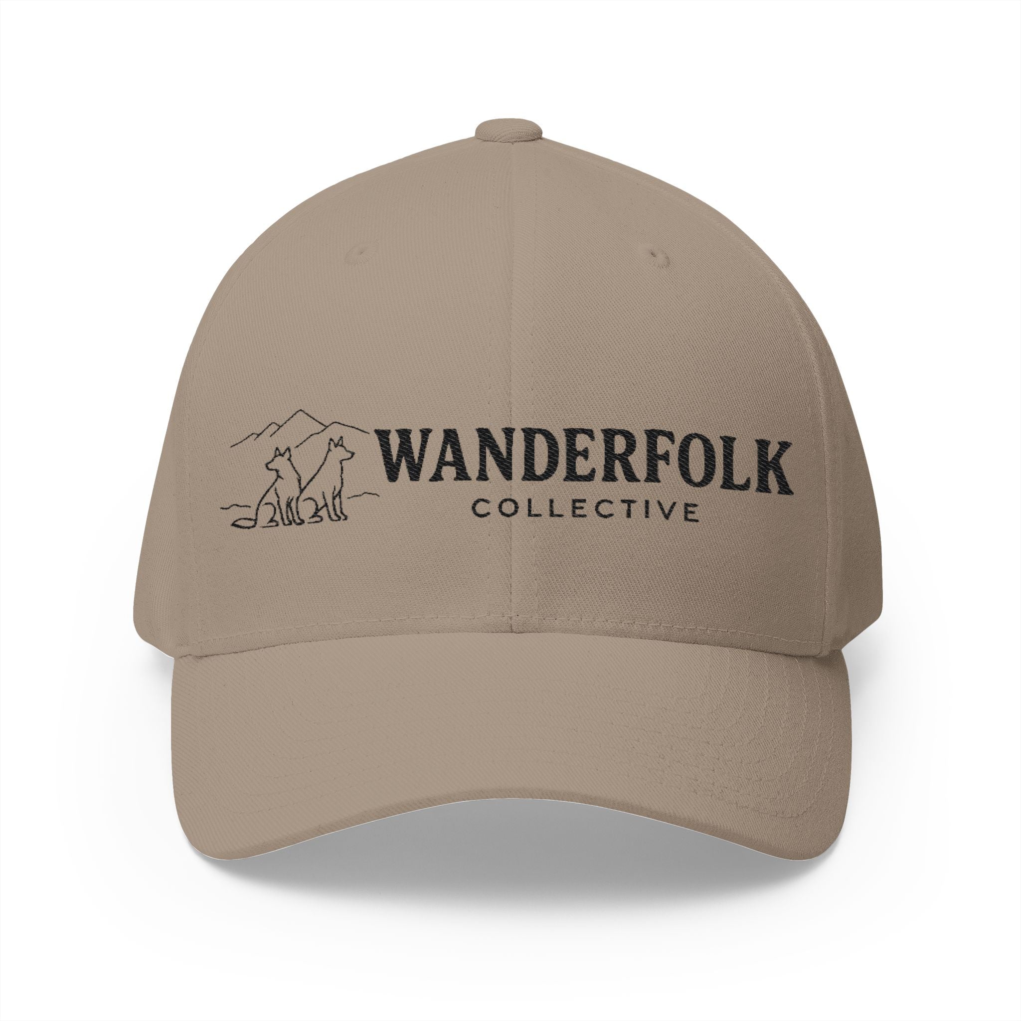 Wanderfolk Collective embroidered logo Cap | Structured Closed-Back Hat