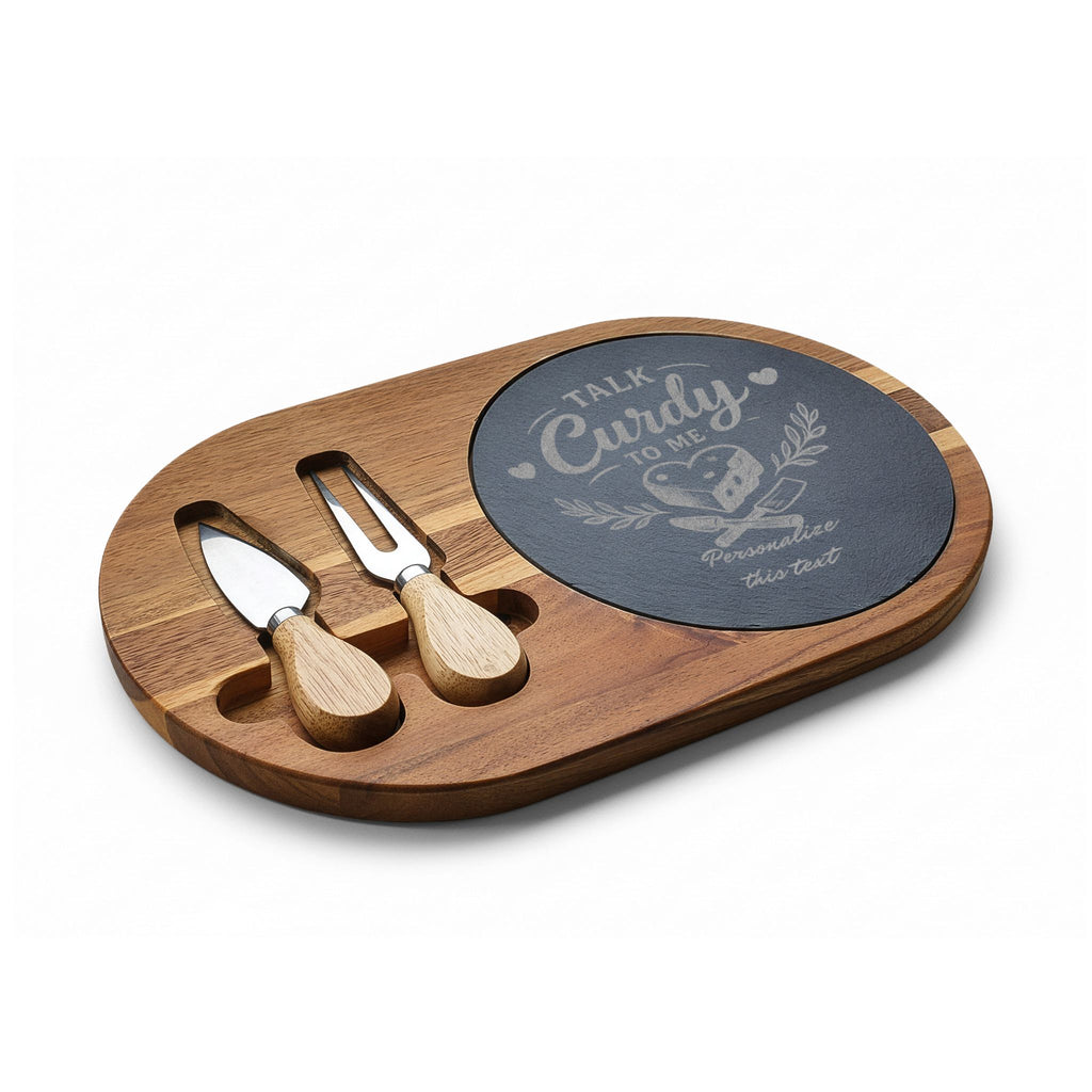 Talk Curdy To Me Charcuterie Board | Engraved Cheese Serving Board