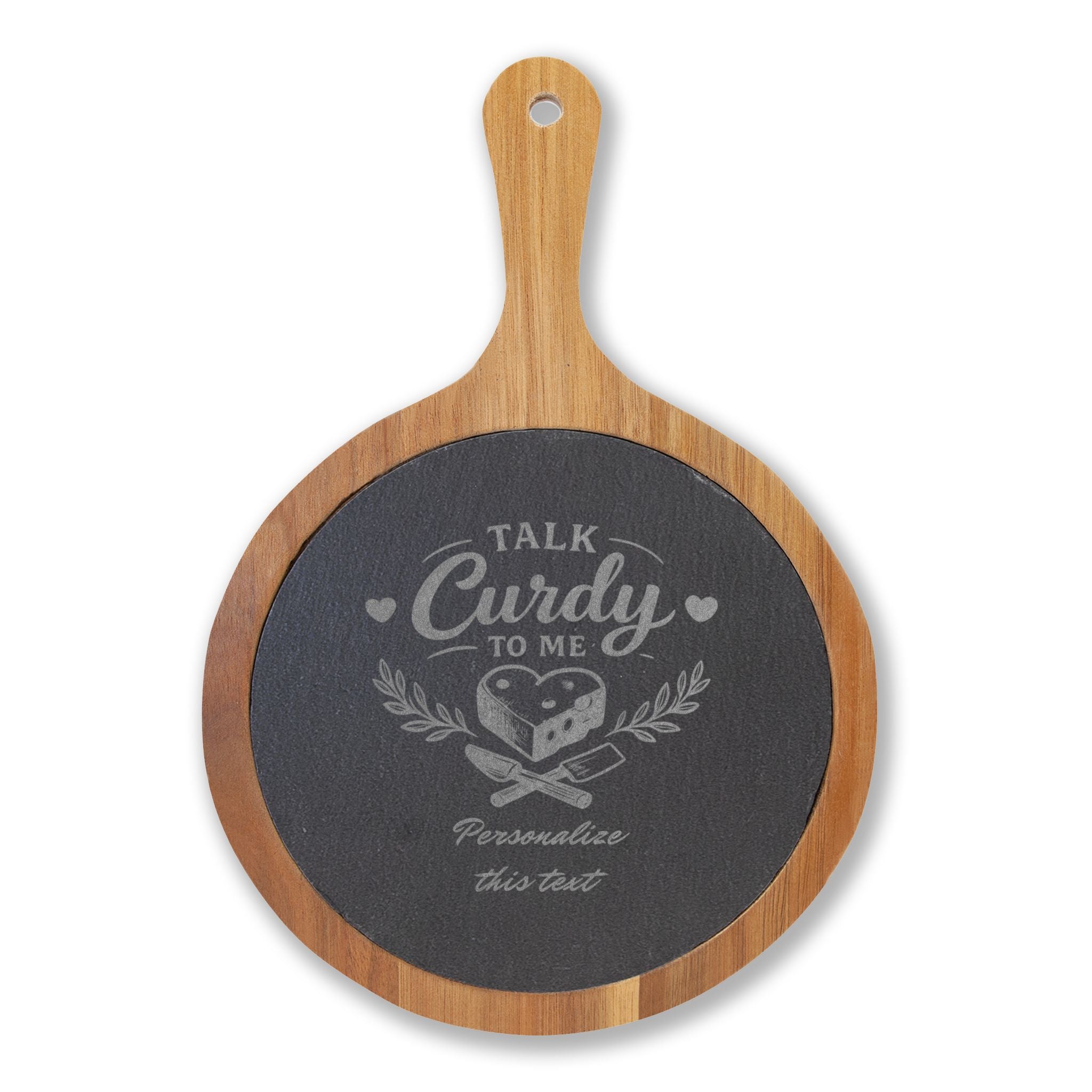 Talk Curdy To Me Charcuterie Board | Engraved Cheese Serving Board