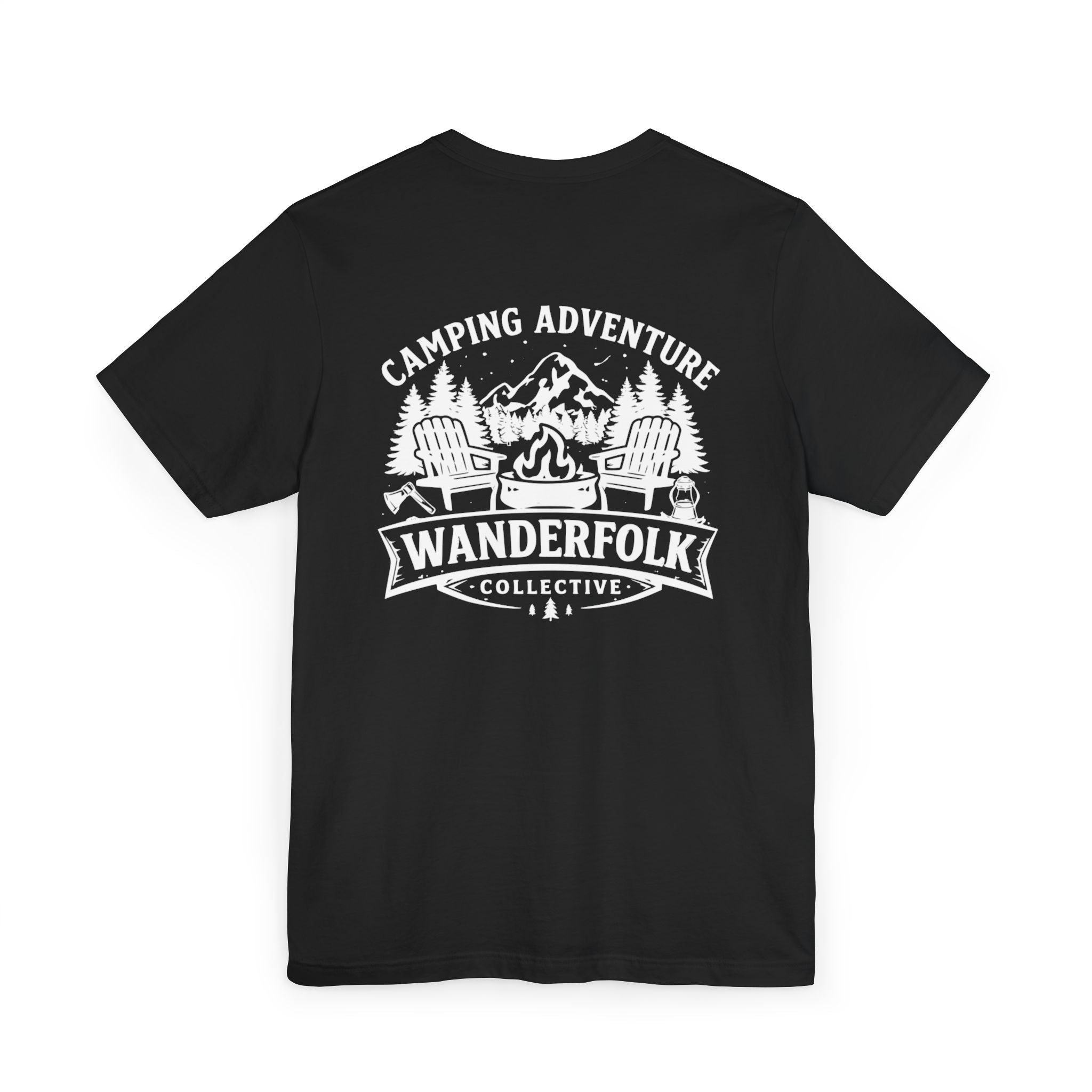 Wanderfolk Camping Adventure T-Shirt | Outdoor Mountain Campfire Design