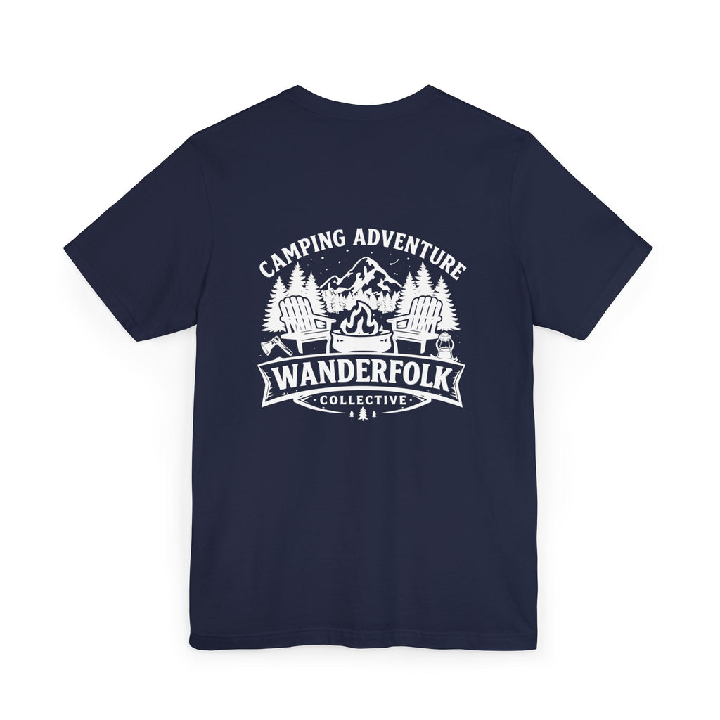 Wanderfolk Camping Adventure T-Shirt | Outdoor Mountain Campfire Design