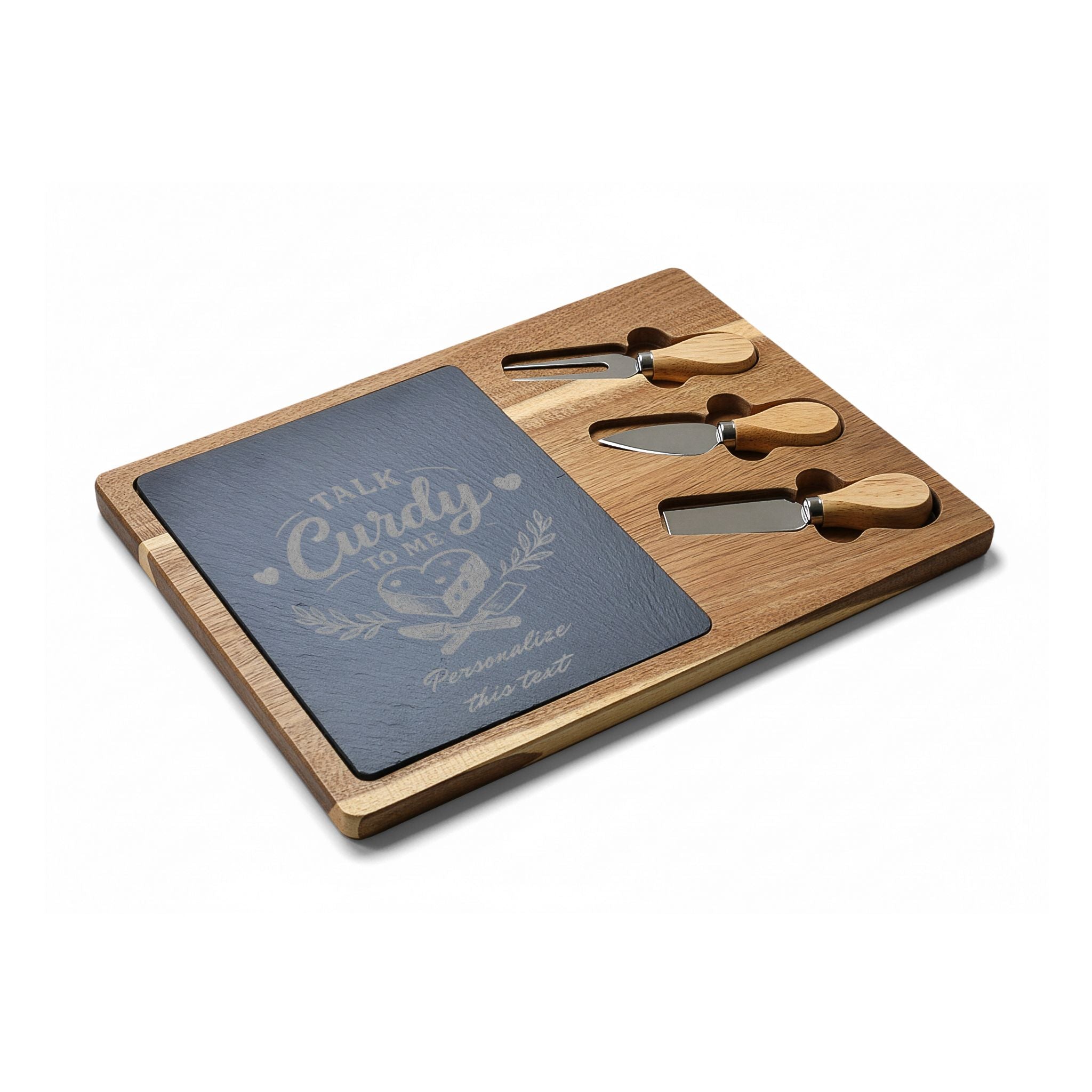 Talk Curdy To Me Charcuterie Board | Engraved Cheese Serving Board