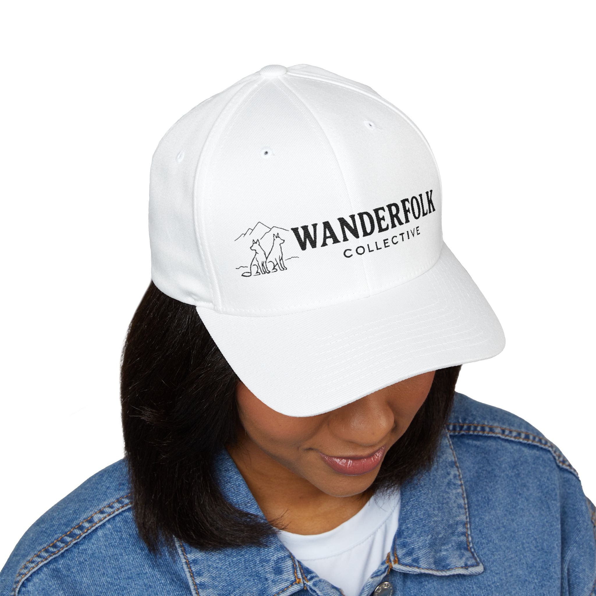 Wanderfolk Collective embroidered logo Cap | Structured Closed-Back Hat