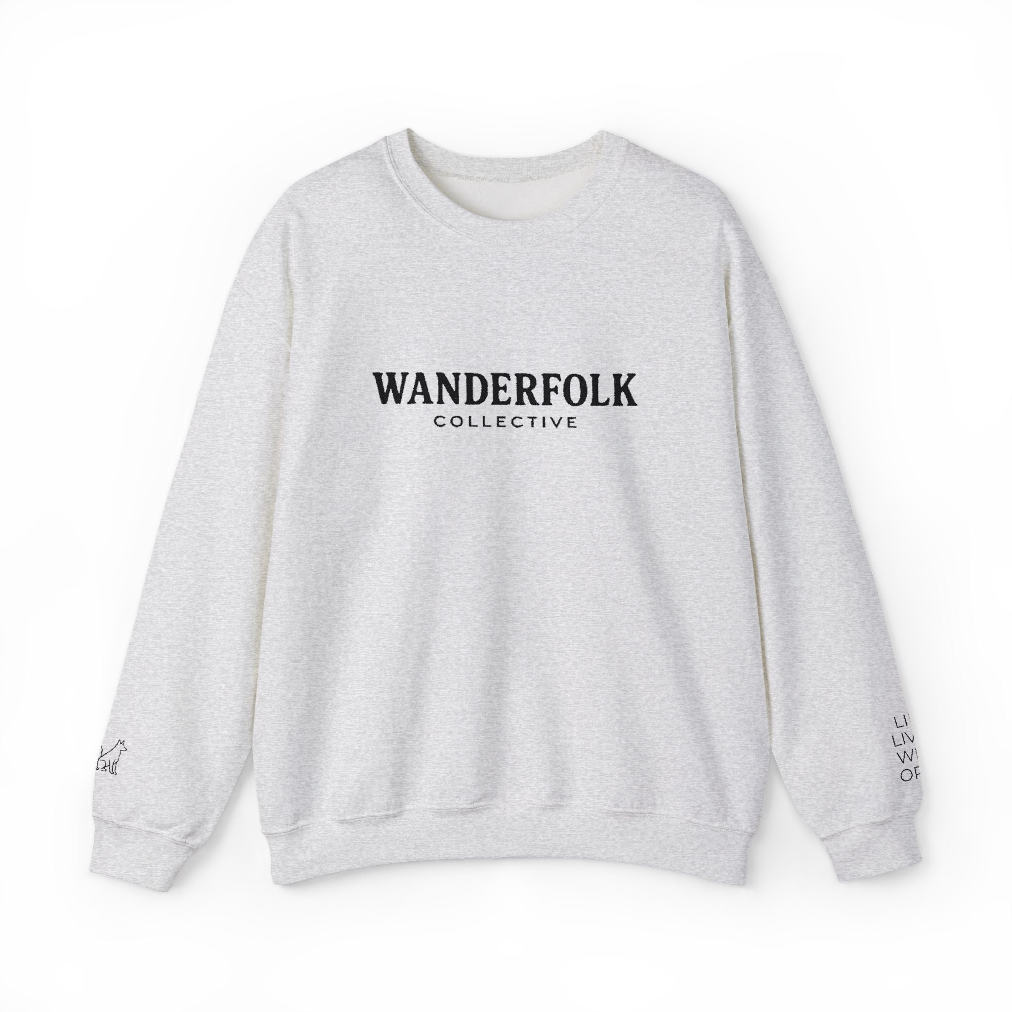 Wanderfolk Collective Embroidered Sweatshirt | German Shepherd Icons, Life Lived Wide Open