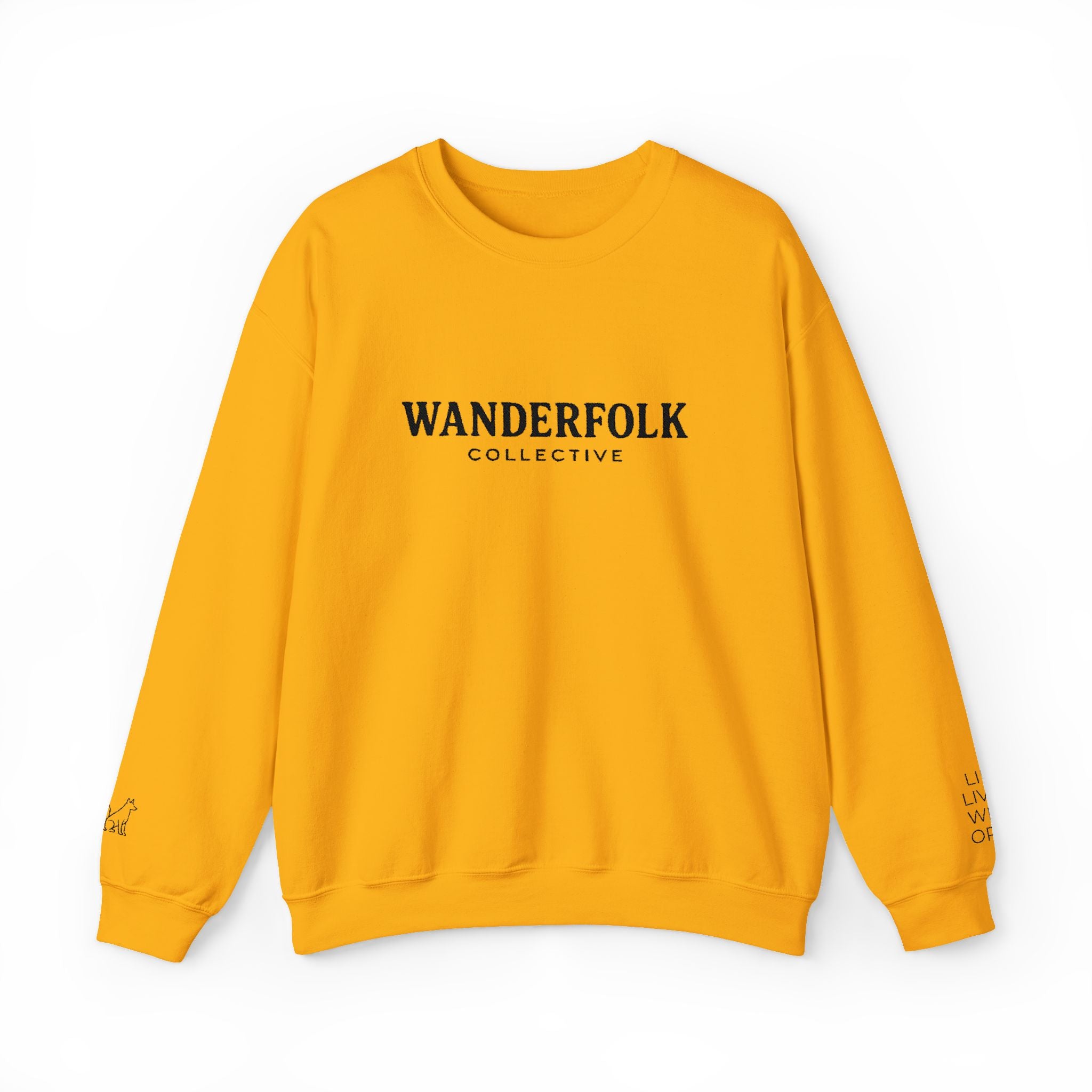 Wanderfolk Collective Embroidered Sweatshirt | German Shepherd Icons, Life Lived Wide Open