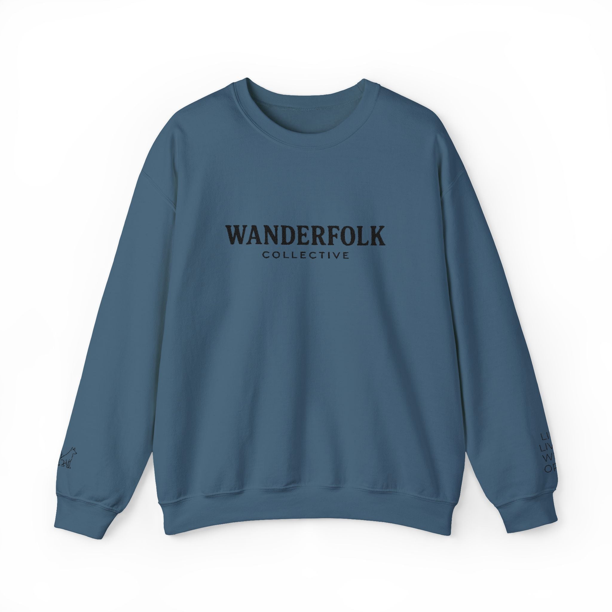 Wanderfolk Collective Embroidered Sweatshirt | German Shepherd Icons, Life Lived Wide Open