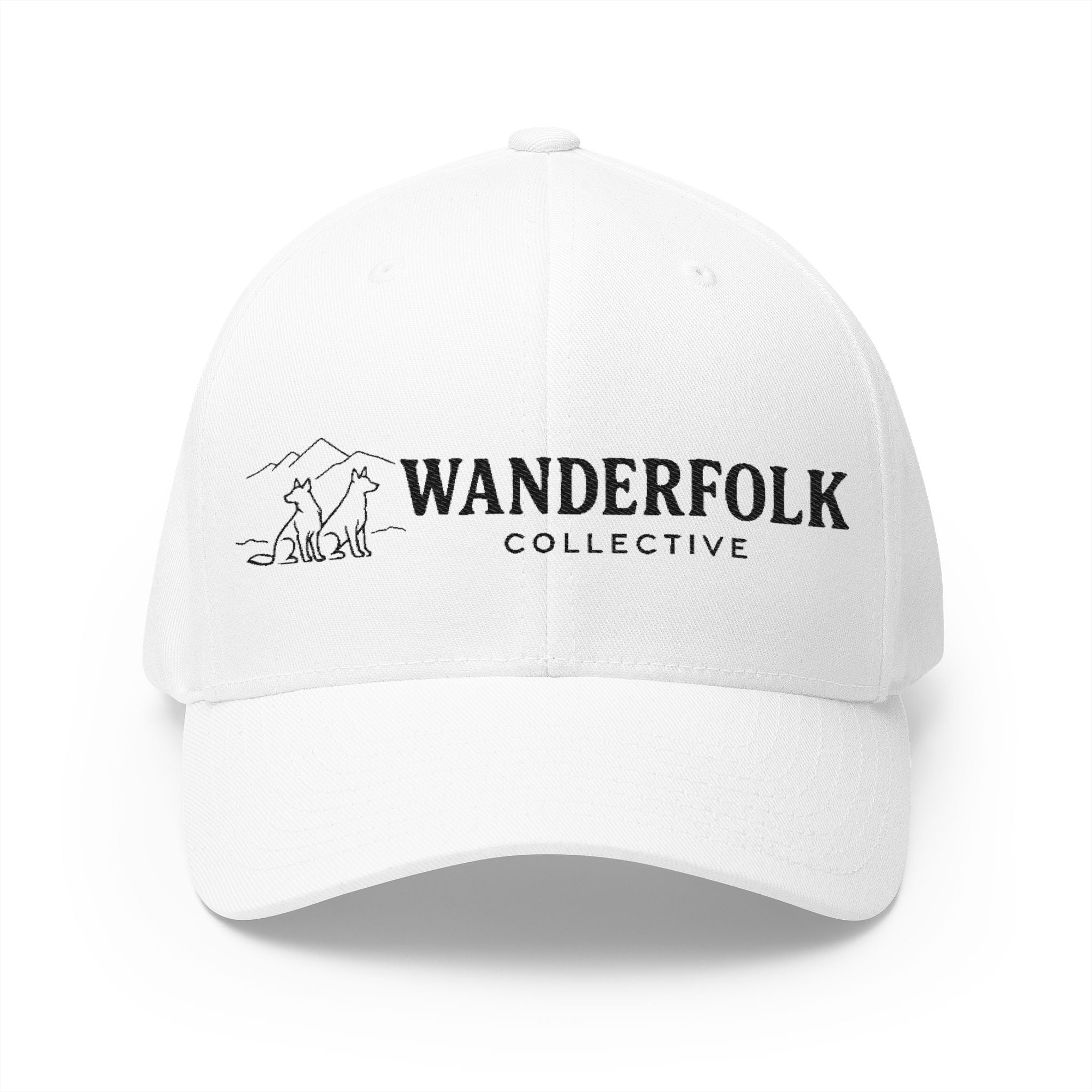 Wanderfolk Collective embroidered logo Cap | Structured Closed-Back Hat
