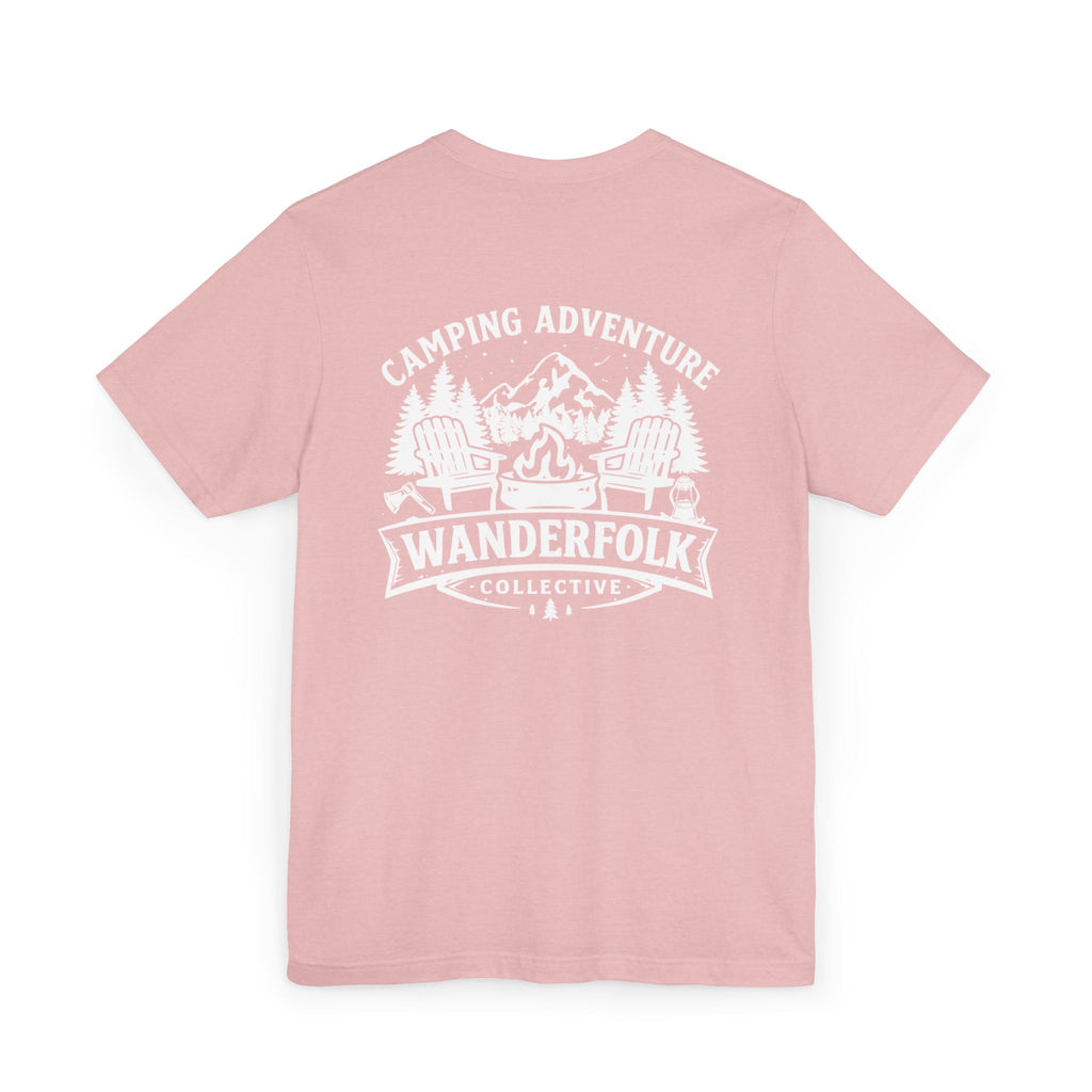 Wanderfolk Camping Adventure T-Shirt | Outdoor Mountain Campfire Design