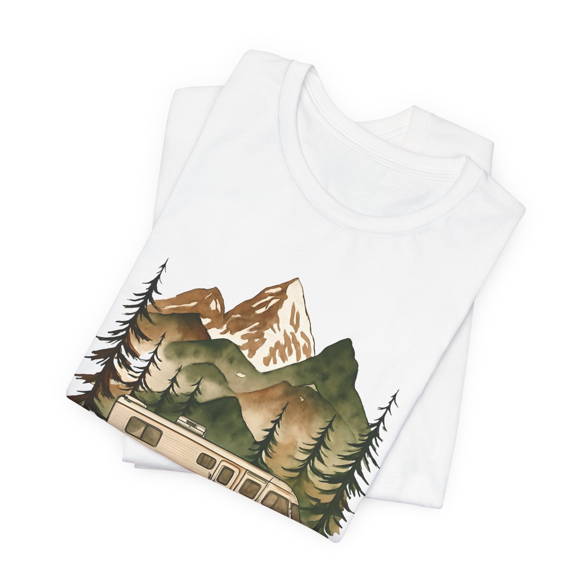 RV Camper Mountains Folk Around Find Out T-Shirt | Camping Outdoors