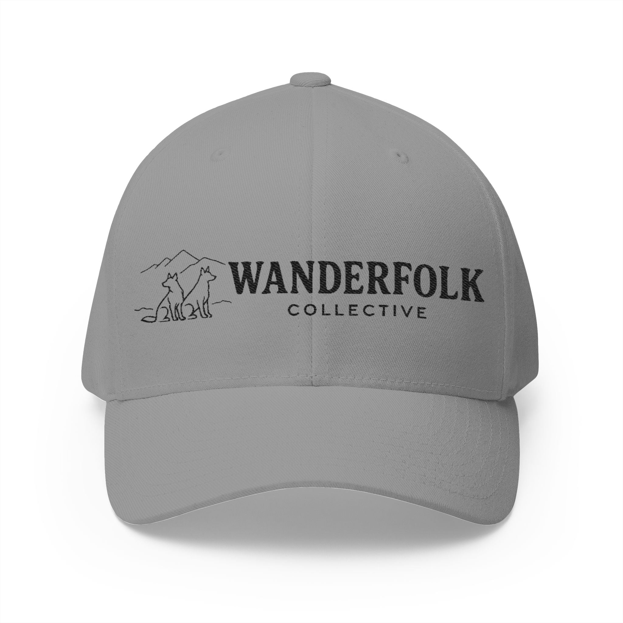 Wanderfolk Collective embroidered logo Cap | Structured Closed-Back Hat