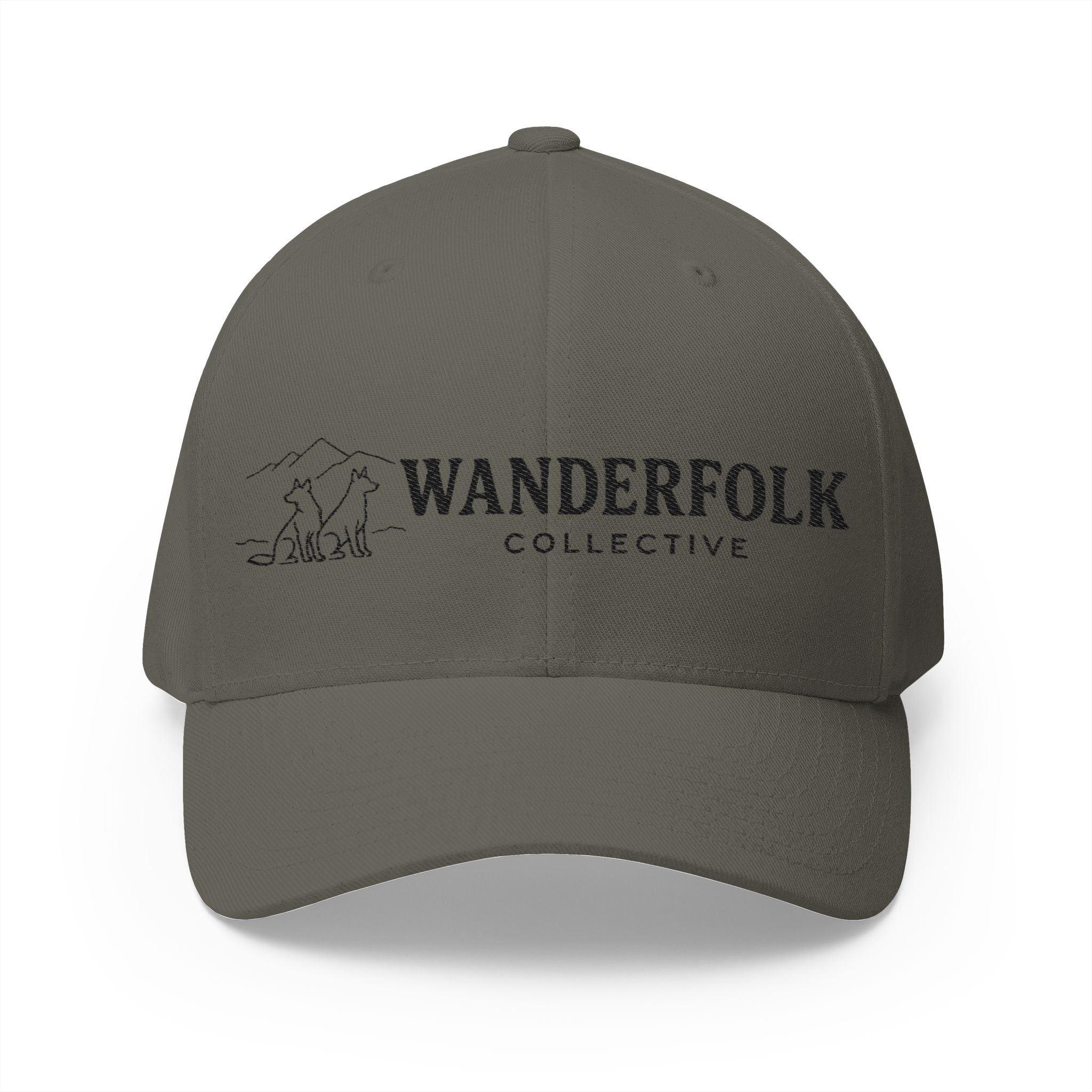 Wanderfolk Collective embroidered logo Cap | Structured Closed-Back Hat