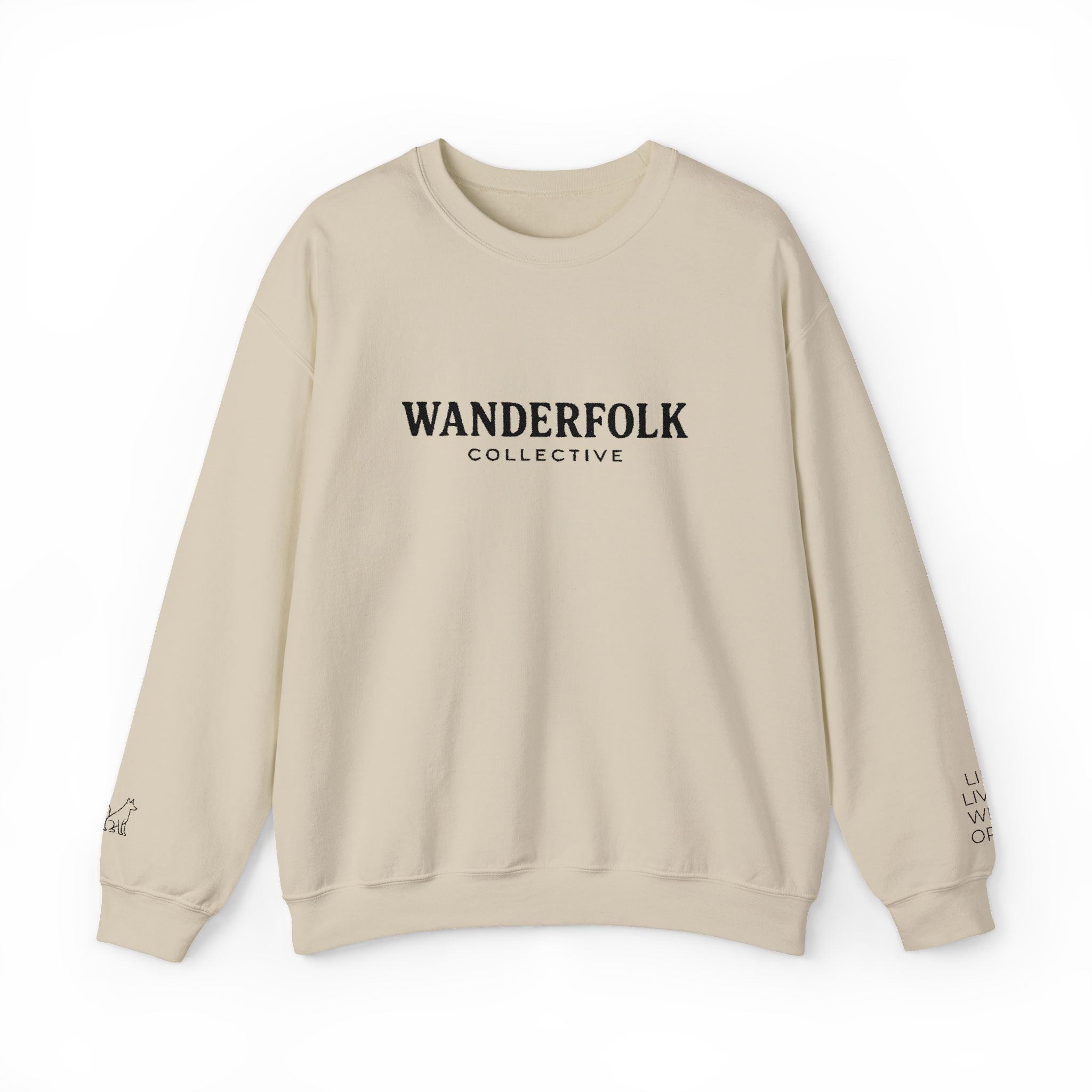 Wanderfolk Collective Embroidered Sweatshirt | German Shepherd Icons, Life Lived Wide Open