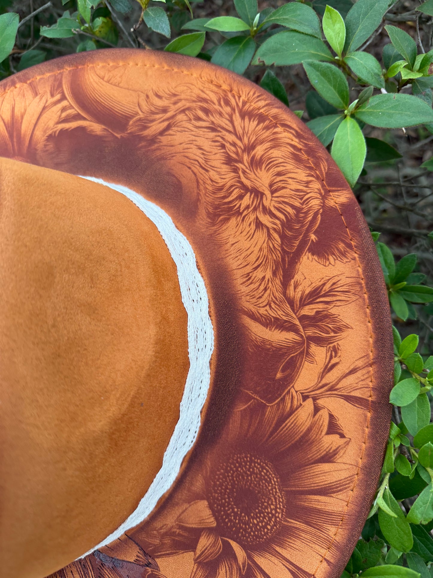 Sunflower Western — Engraved Wide Brim Hat