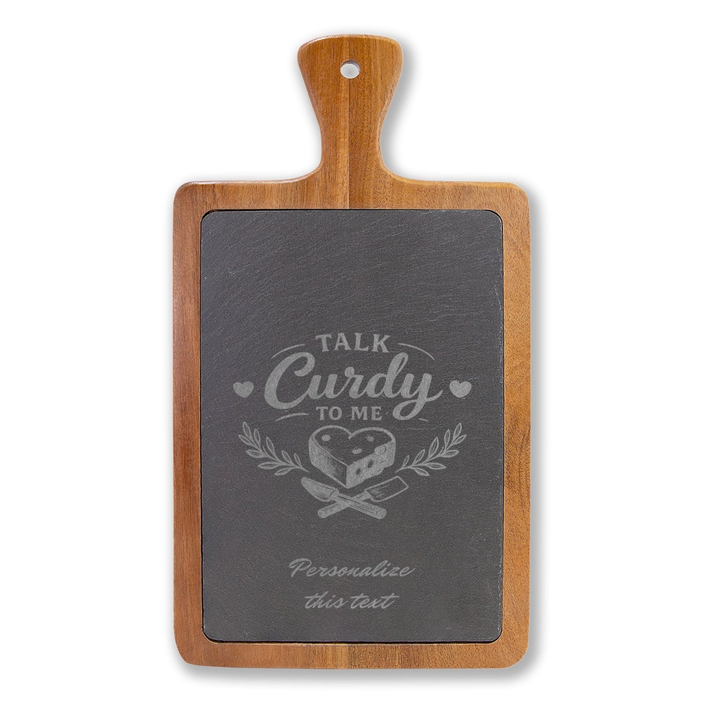 Talk Curdy To Me Charcuterie Board | Engraved Cheese Serving Board