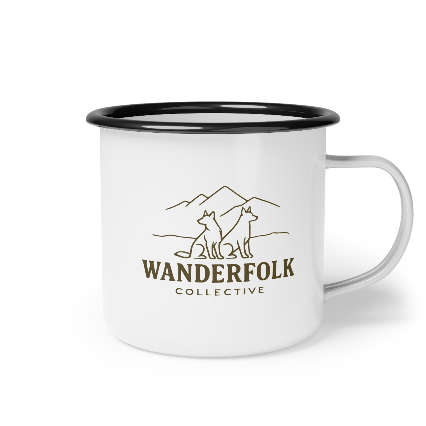 Gone for a Bit campfire boots Enamel Camp Cup | rustic camping mug