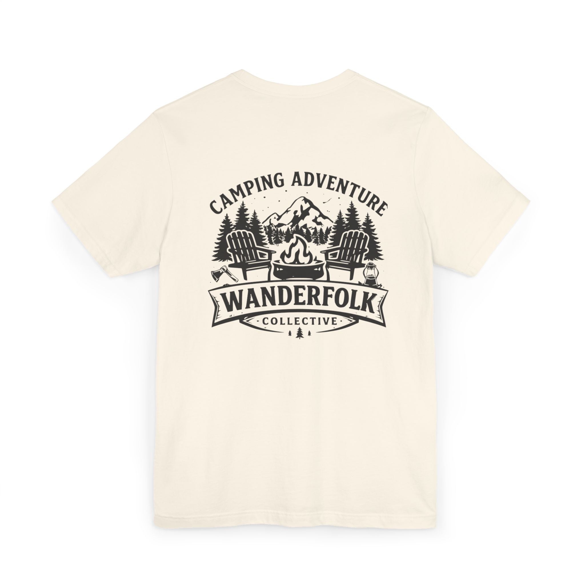 Wanderfolk Camping Adventure T-Shirt | Outdoor Mountain Campfire Design