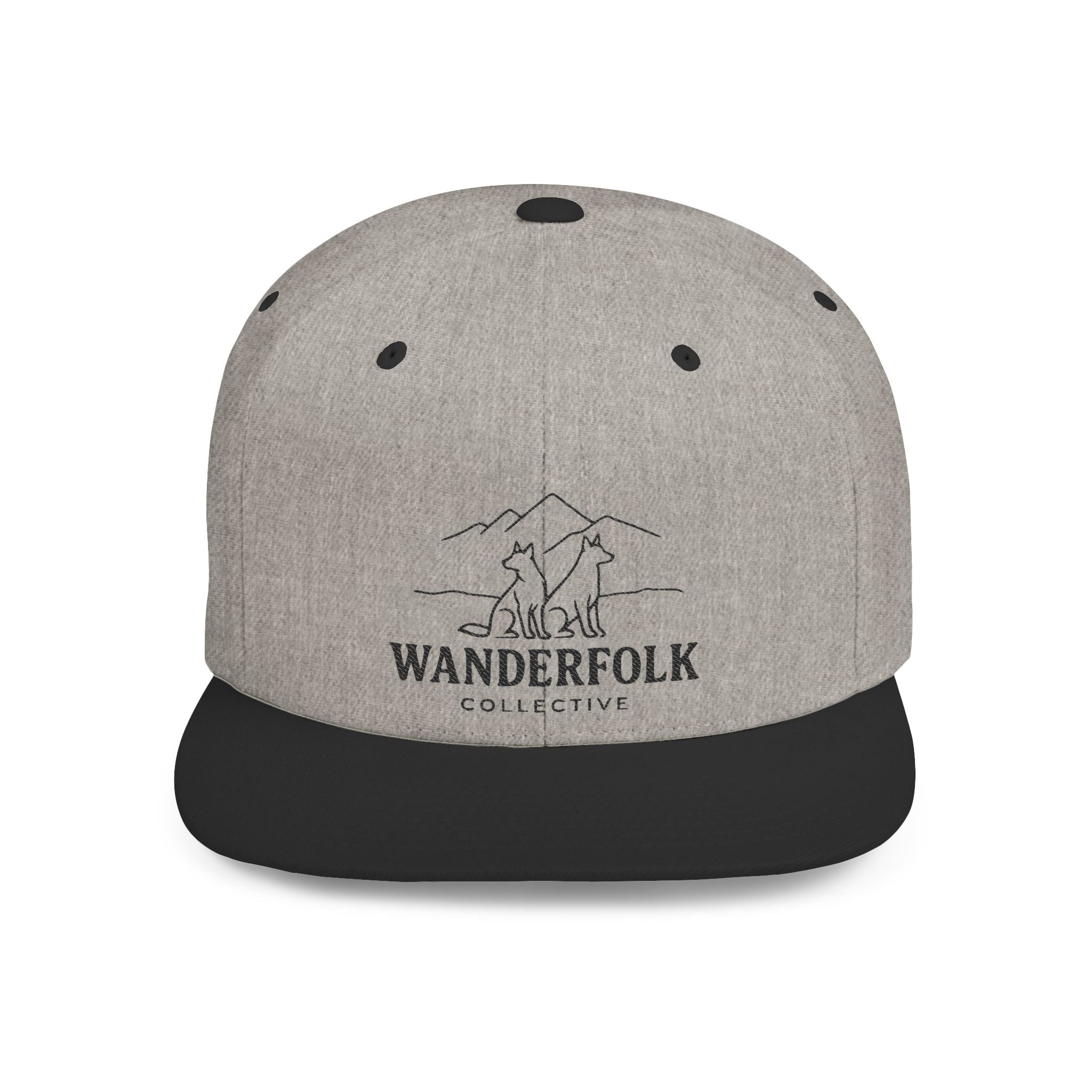 Wanderfolk Collective Flat Bill Snapback Hat — Embroidered