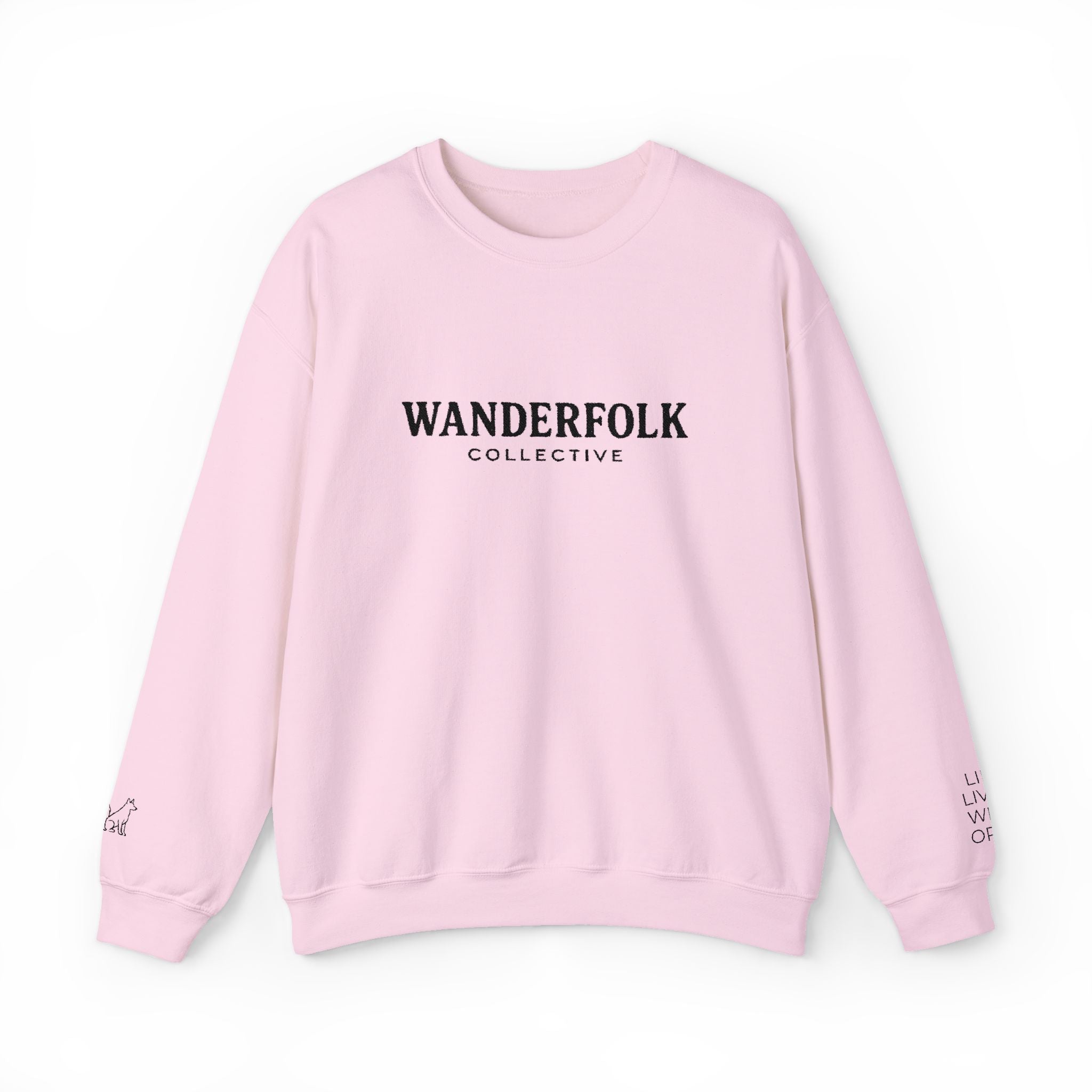 Wanderfolk Collective Embroidered Sweatshirt | German Shepherd Icons, Life Lived Wide Open