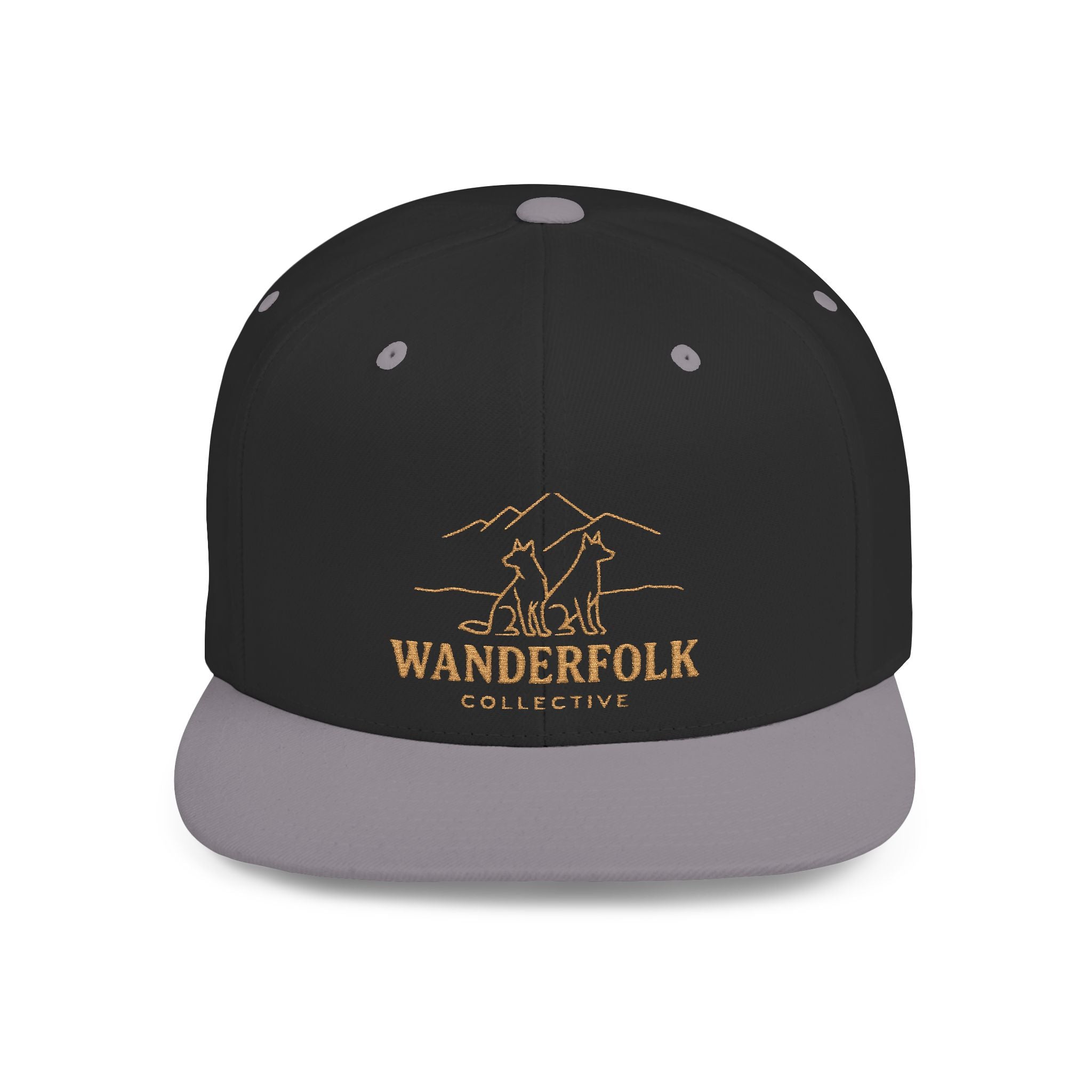 Wanderfolk Logo Flat Bill Snapback | Trendy Snapback Cap