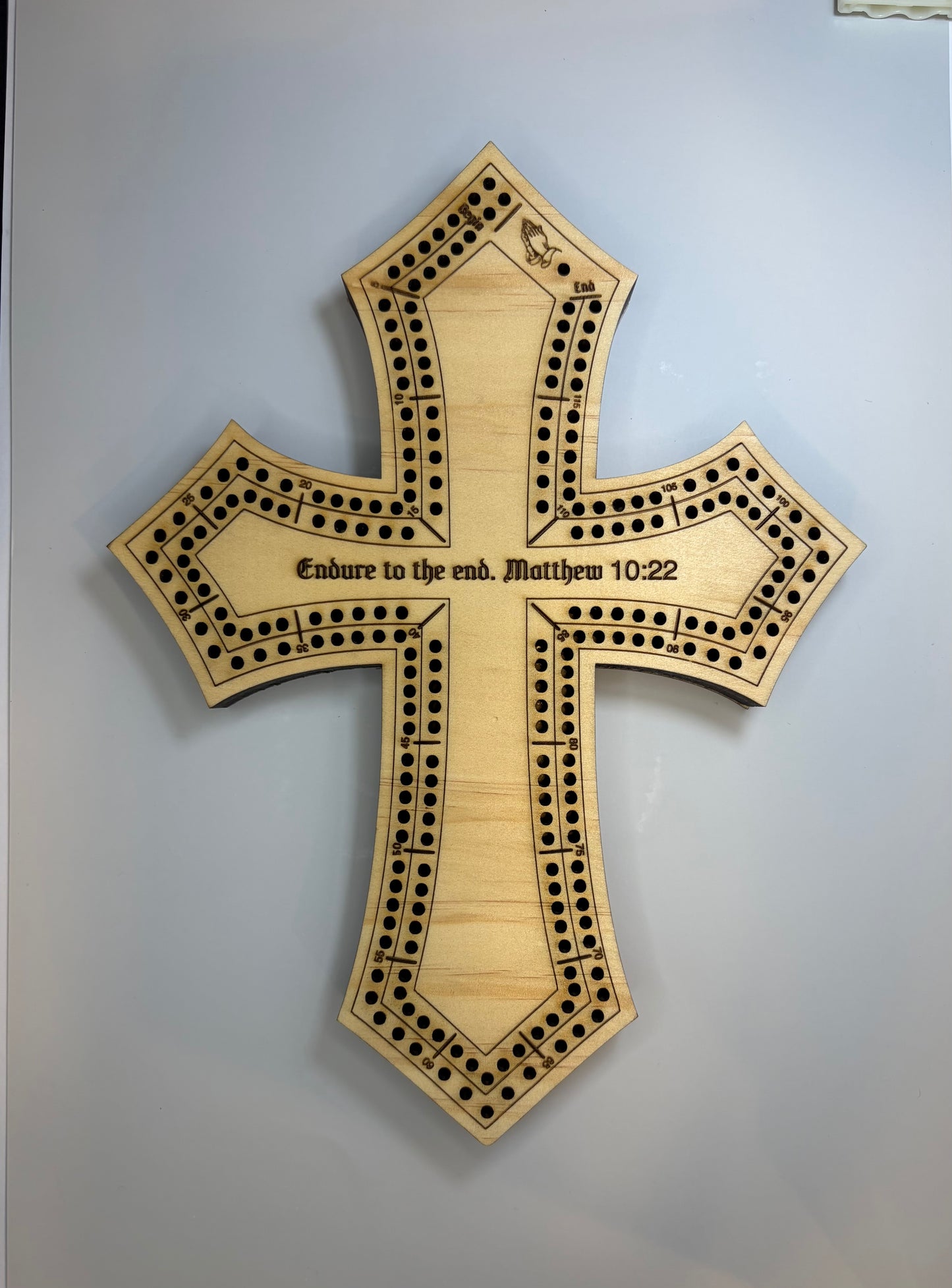 Handcrafted Cross Cribbage Board