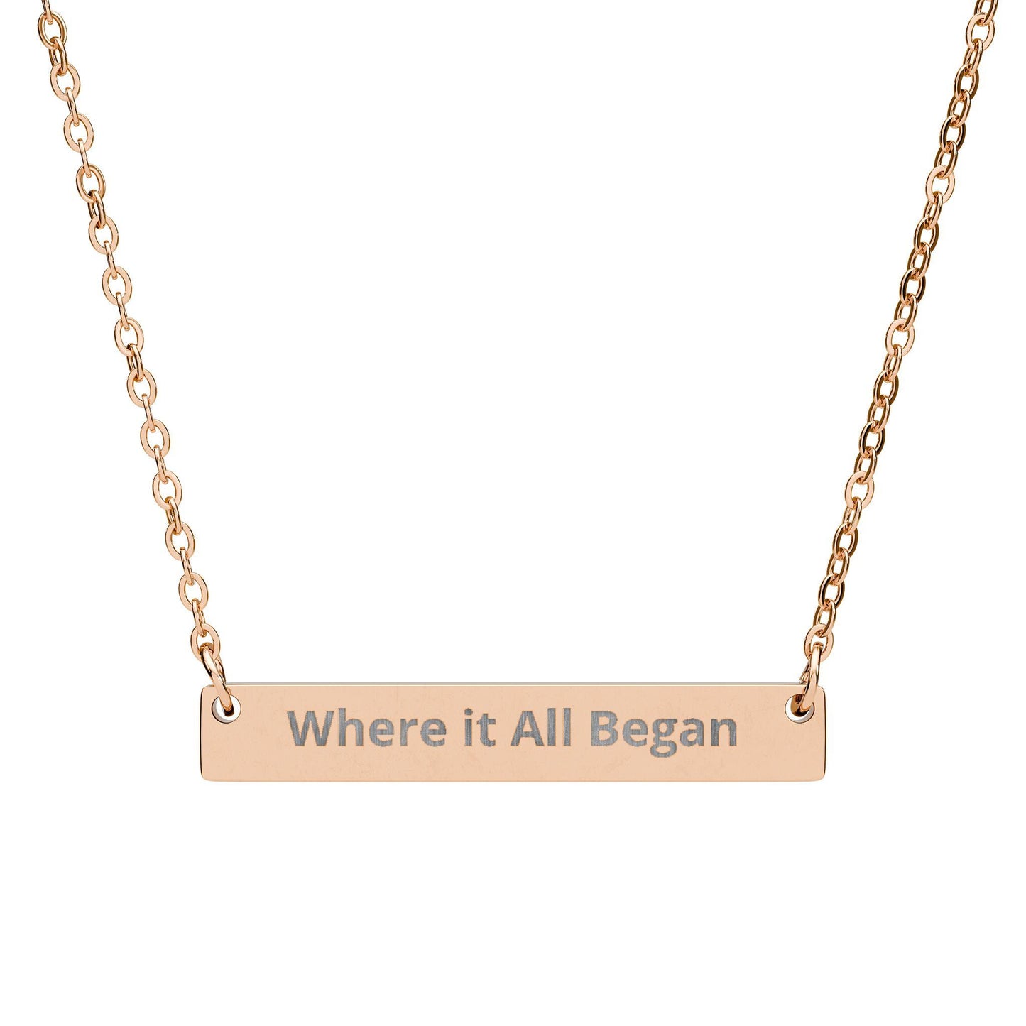 Custom Coordinates Bar Necklace | Personalized Location Name Plate Necklace | Minimal Everyday Jewelry