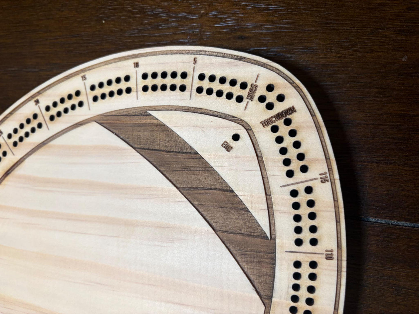 Football Cribbage Board – Wooden Sports Game, Father's Day Gift
