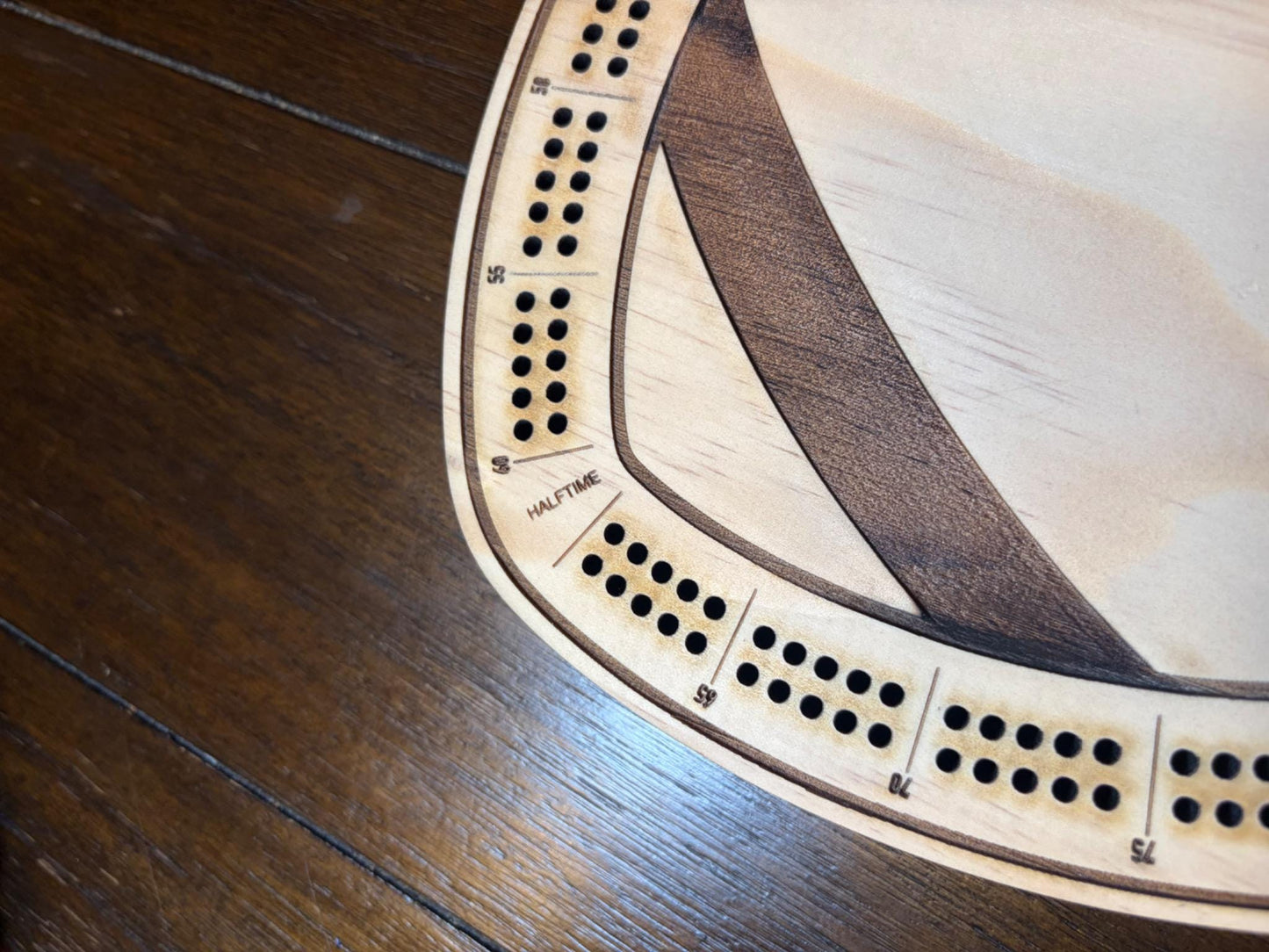 Football Cribbage Board – Wooden Sports Game, Father's Day Gift