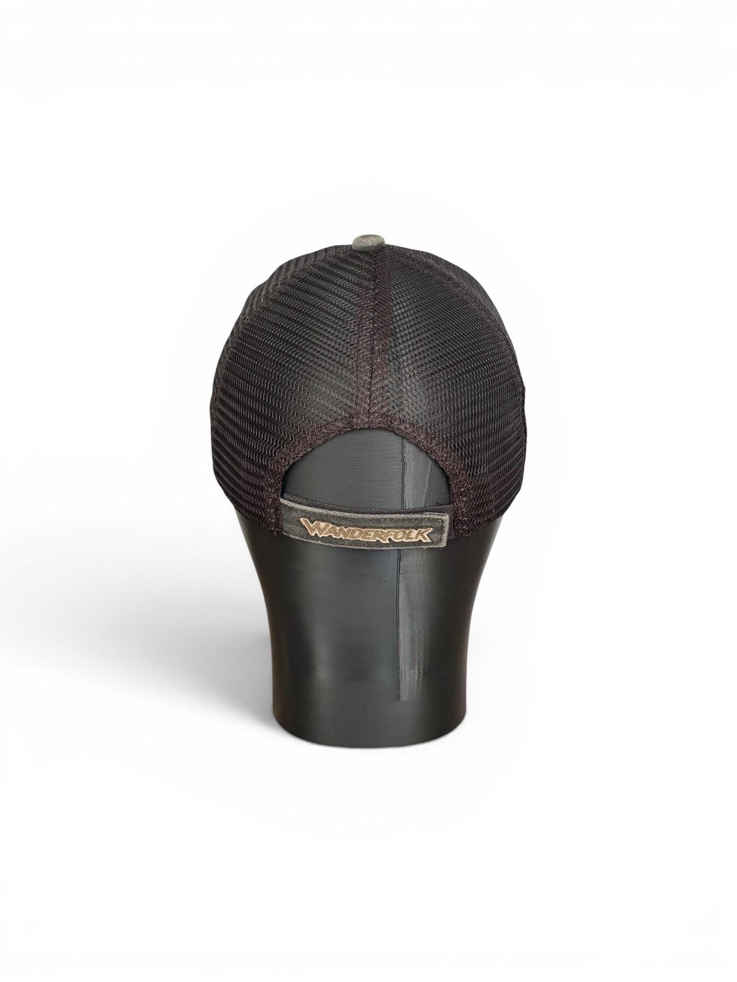 FERAL Trucker Hat – Hair-on-Hide Leather Patch | Distressed Black Ball Cap