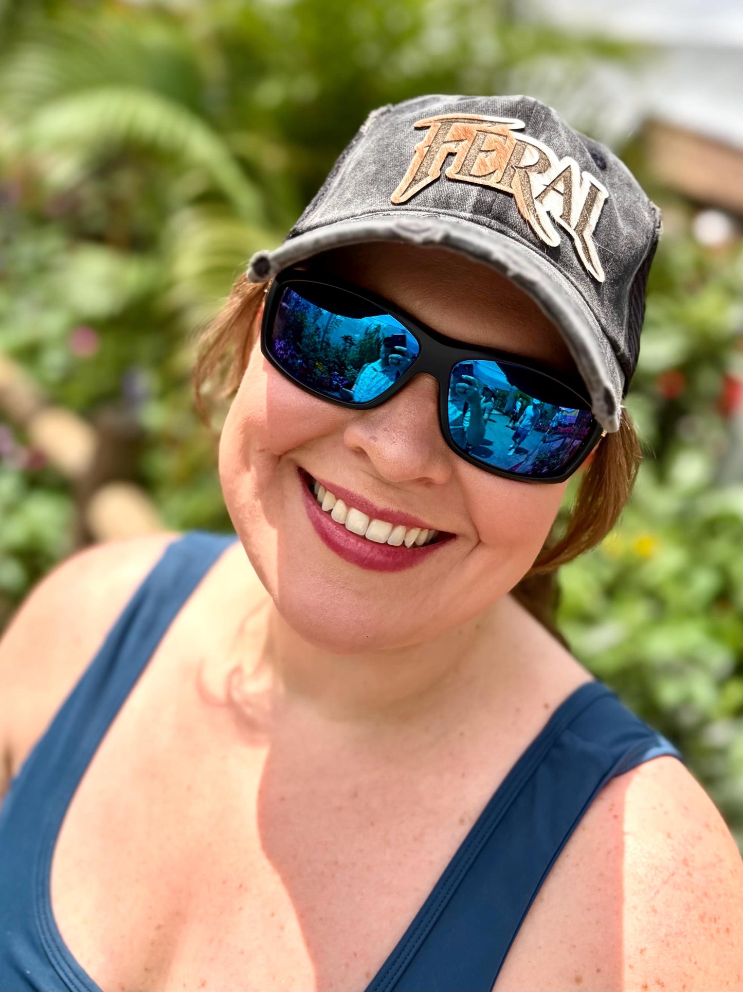 Feral Distressed Black Trucker Hat, Genuine Hair-on-Hide Leather Patch, Western Snapback Cowgirl Cap