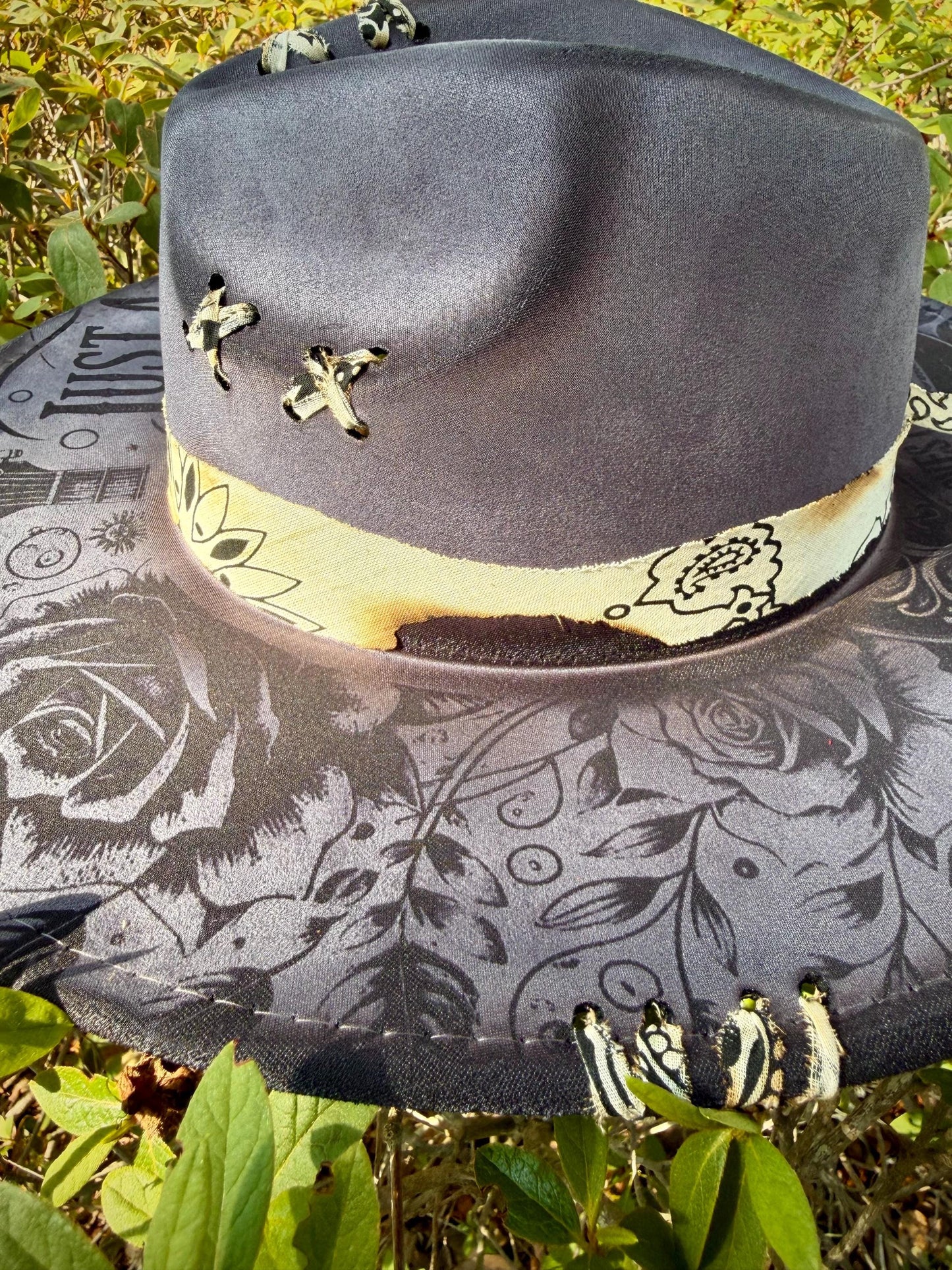 Just a Girl Who Loves Country Music Wide Brim Hat, Gray Western Hat, Country Concert Hat