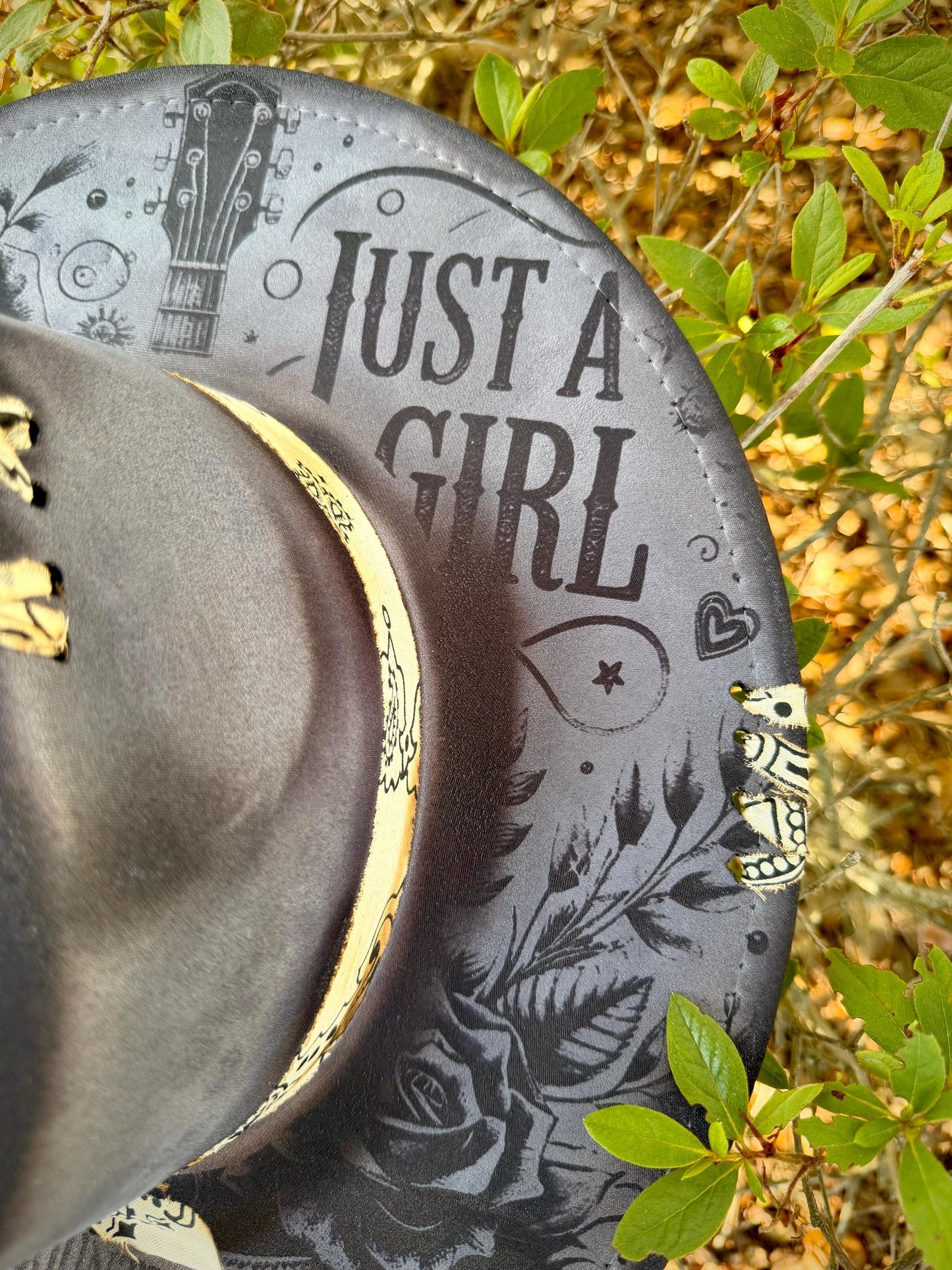 Just a Girl Who Loves Country Music Wide Brim Hat, Gray Western Hat, Country Concert Hat