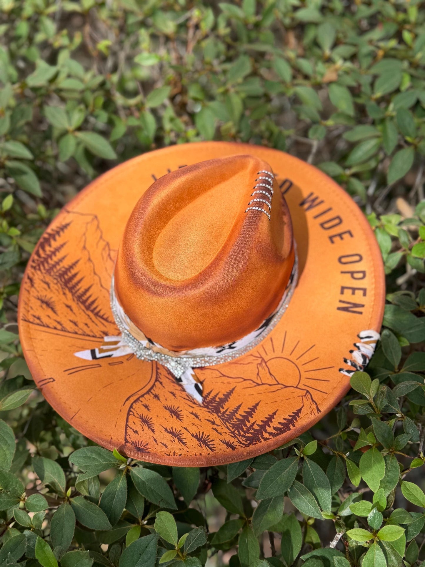 Life Lived Wide Open Hat Western Engraved Wide-Brim, Boho Rancher Style